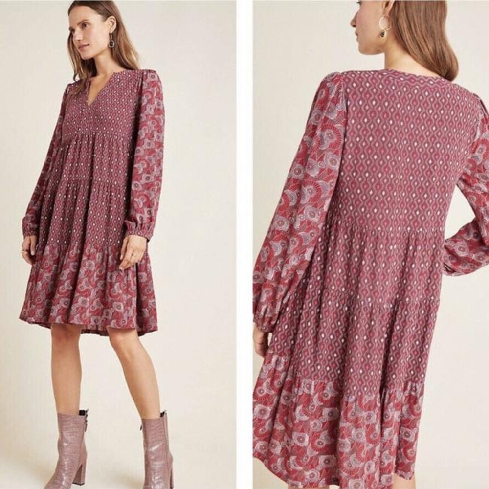 NWT Anthropologie Maeve Amber Tiered Tunic. Size Small.
